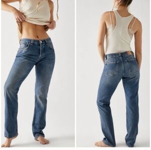 We The Free People Crvy siren low rise straight leg denim jeans size 35